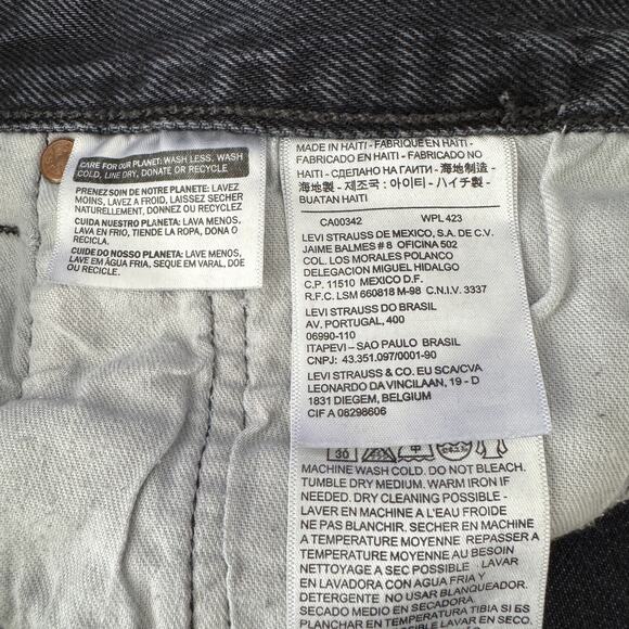 LEVI'S 501 Button Front Jeans Mens 38 Black Faded Grunge Streetwear - Picture 8 of 9